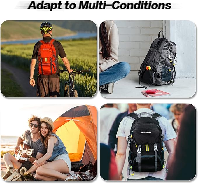 WEREWOLVES 20/35L Lightweight Hiking Backpack, Ultralight Water Resistant Packable Daypack for Women Men
