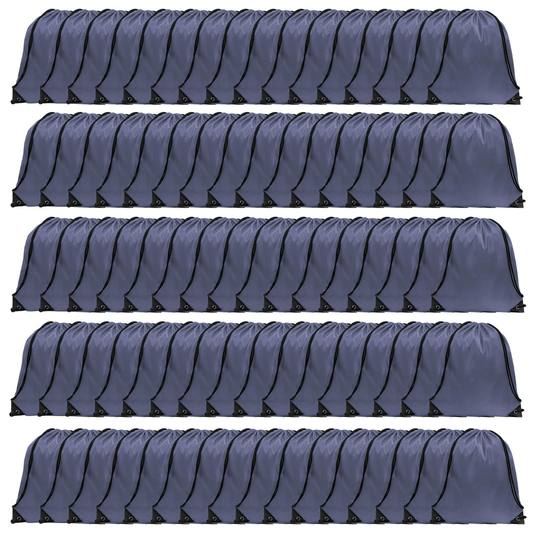 GoodtoU Drawstring Backpacks, Drawstring Bags Nylon Backpack Draw String Back Bag Bulk Cinch Sack Drawstring Gym Bag Drawstring Backpack for Sport, Traveling, Team (Grey, 80Pcs)