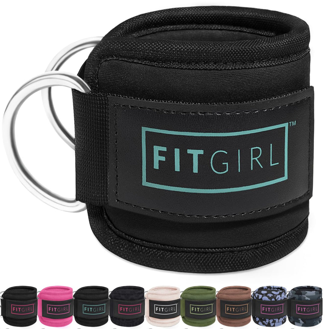FITGIRL - Ankle Strap for Cable Machines and Resistance Bands, Work Out Cuff Attachment for Home & Gym, Glute Workouts - Kickbacks, Leg Extensions, Hip Abductors, for Women Only (Mint)