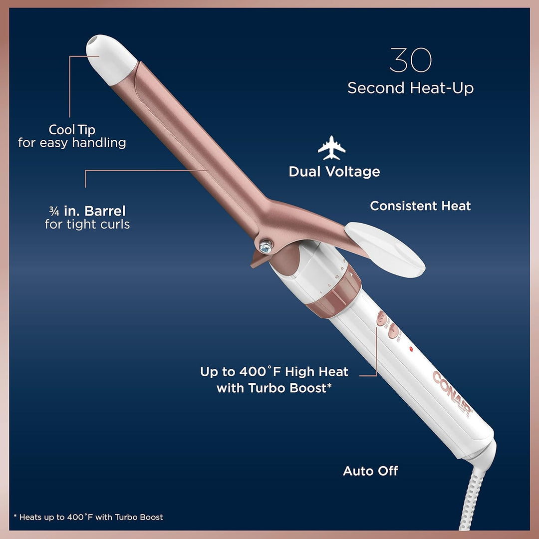 Conair Double Ceramic 1.5-Inch Curling Iron | Soft Waves for Medium/Long Hair