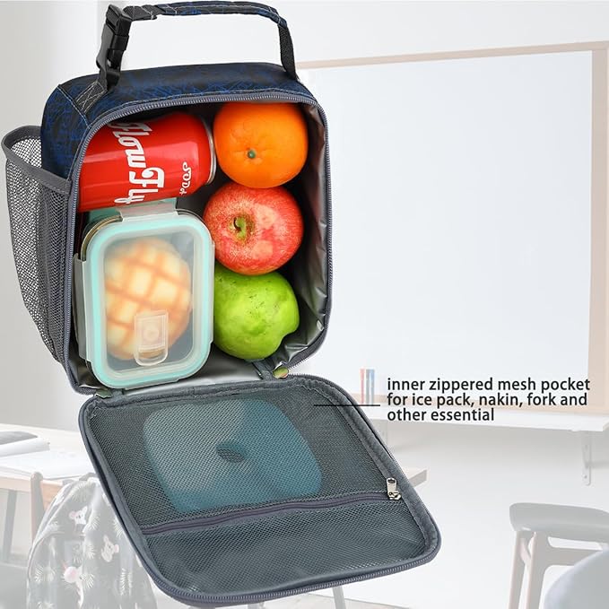 Lunch Box for Kids Boys Girls Men Women, Insulated Small Soft Cooler Lunch Bag Kit for School Work Picnic Travel - Reusable Portable lunchbox, Bricks