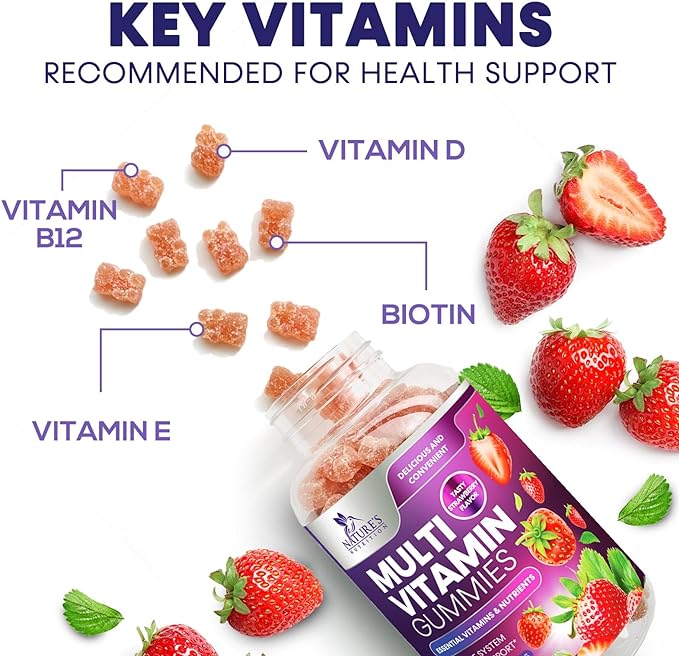 Multivitamin Gummies for Adults, Daily Gummy Vitamin for Women & Men, Immune Support Gummy Multivitamins Supplement, Adult Multi Vit Vitamin with Vitamins A, C, D, E, B-6, B-12, Zinc - 120 Gummies