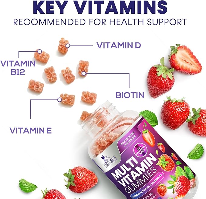 Multivitamin Gummies for Adults, Daily Gummy Vitamin for Women & Men, Immune Support Gummy Multivitamins Supplement, Adult Multi Vit Vitamin with Vitamins A, C, D, E, B-6, B-12, Zinc - 90 Gummies