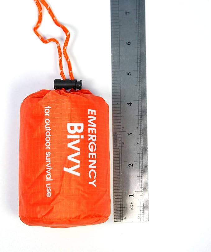 4 Pack Emergency Bag Survival Bivvy Sack with Whistles, Lightweight Portable Emergency Supplies for Outdoor Camping Hiking Keep Warm After Earthquakes, Hurricanes Disasters