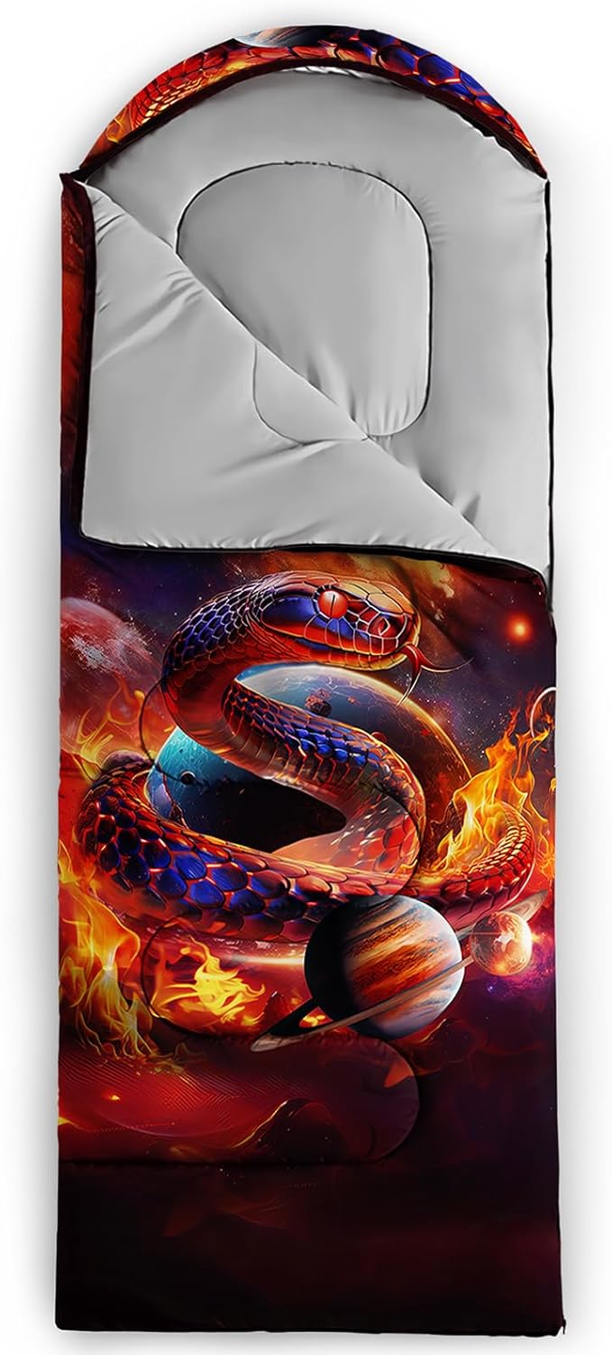 AILONEN Boys Sports Camping Sleeping Bags,Lightweight & Waterproof,3 Season Warm & Cool Weather,Black Player Basketball Sleeping Bags for Kids Adults,Travelling,Outdoors