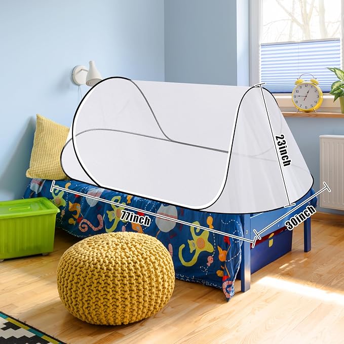 77 * 30 * 23 Inch Large Pop Up Mosquito Tent, Portable Foldable Mosquito Net for Bed Camping Travel Patio