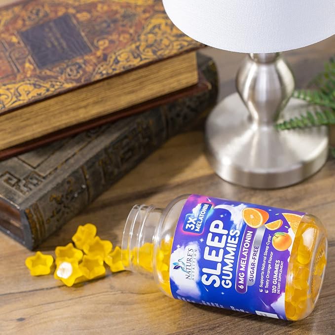 Melatonin Sleep Gummies Sugar Free - 6 mg Natural Melatonin Sleep Gummies for Adults, Extra Strength Sleep Gummy Supplements, Occasional Sleeping Support Supplement, Gomitas para Dormir - 120 Gummies