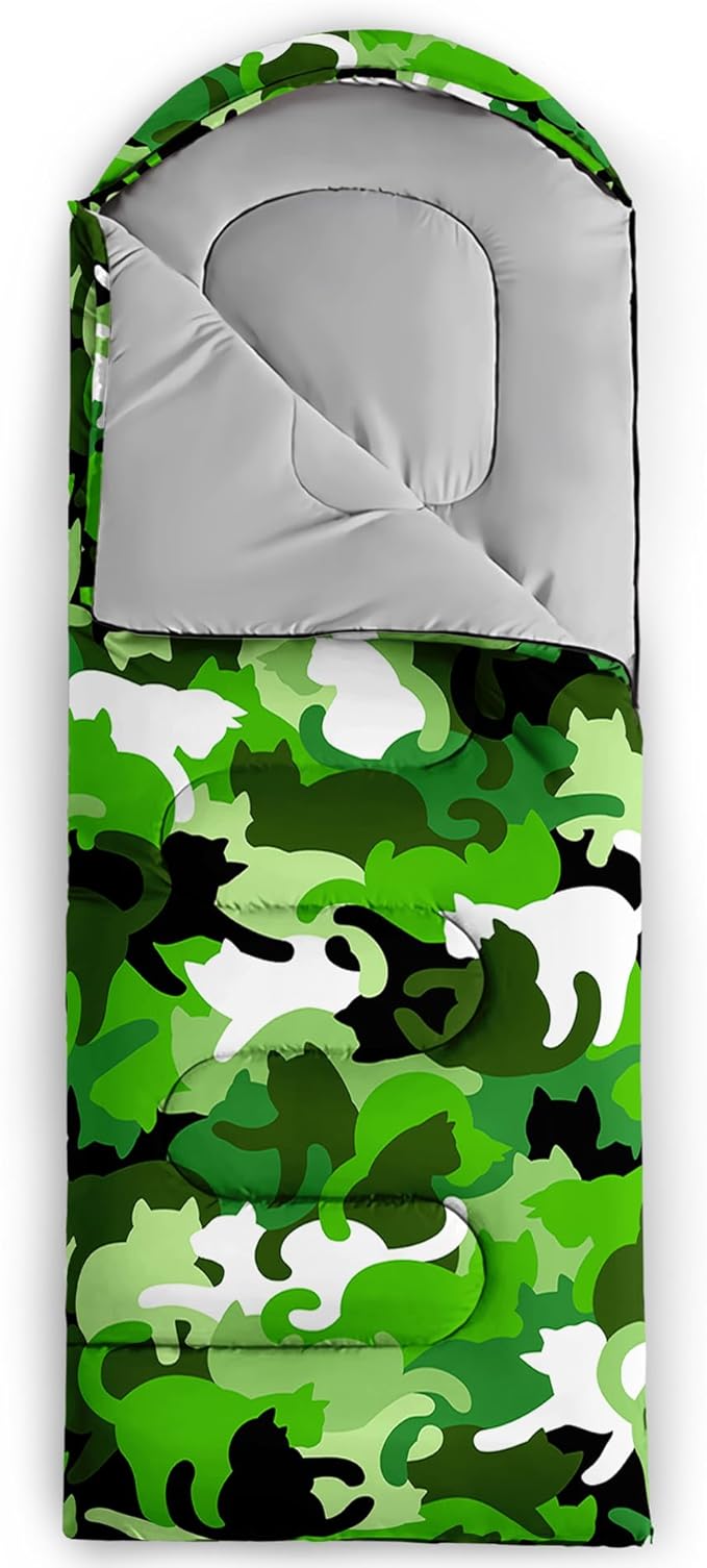 AILONEN Boys Sports Camping Sleeping Bags,Lightweight & Waterproof,3 Season Warm & Cool Weather,Black Player Basketball Sleeping Bags for Kids Adults,Travelling,Outdoors