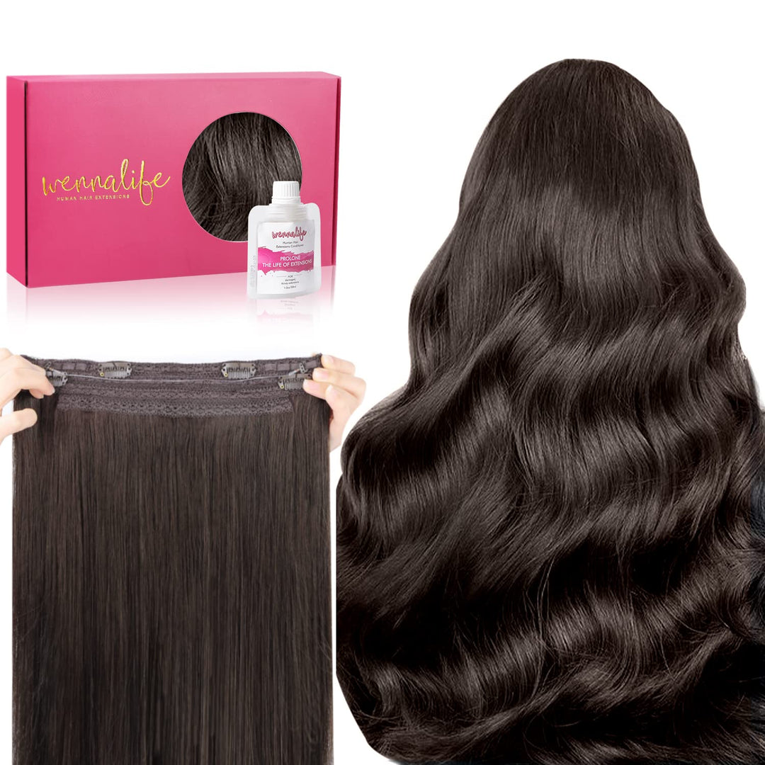 Wennalife Wire Hair Extensions (Increase 50% Lifespan) Real Human Hair 22 Inch 120G Light Dark Brown Remy Wire Hair Extensions I