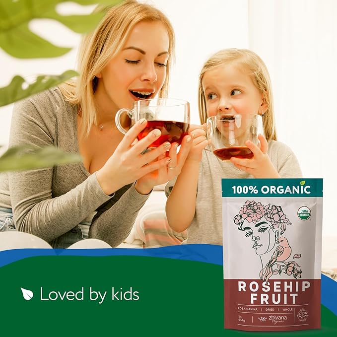 Rosehip Fruit Tea (Pack of 4) - Immune Support, Vitamin C from Food, Digestive Tea - For Kids & Adults - 4 LB