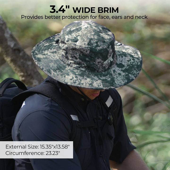 KastKing Safari Hunting Hat for Men, Unique, Pattern Boonie Hat, Sun Protection, Adjustable, Breathable Hiking Military Hats, Boulder Camo Origins Brown