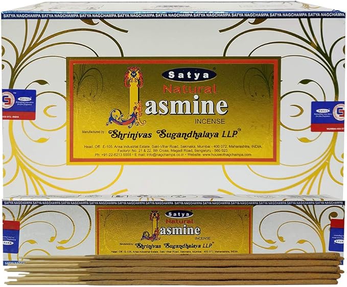 Natural Jasmine Incense Sticks and Incense Stick Holder Bundle Insence Insense Satya Incense