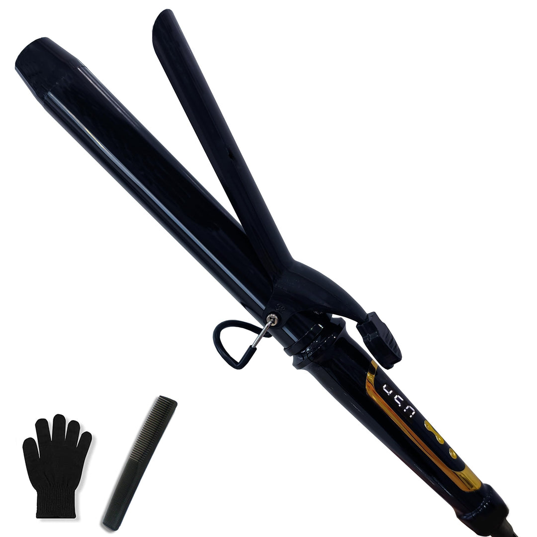 abp 1.25 Inch Curling Iron Extra Long Barrel with Ceramic Coating for Long/Medium Hair,1 1/4 INCH LCD Display Instant Heat up to 450°F with clamp,Hair Style Tool Girls & Women