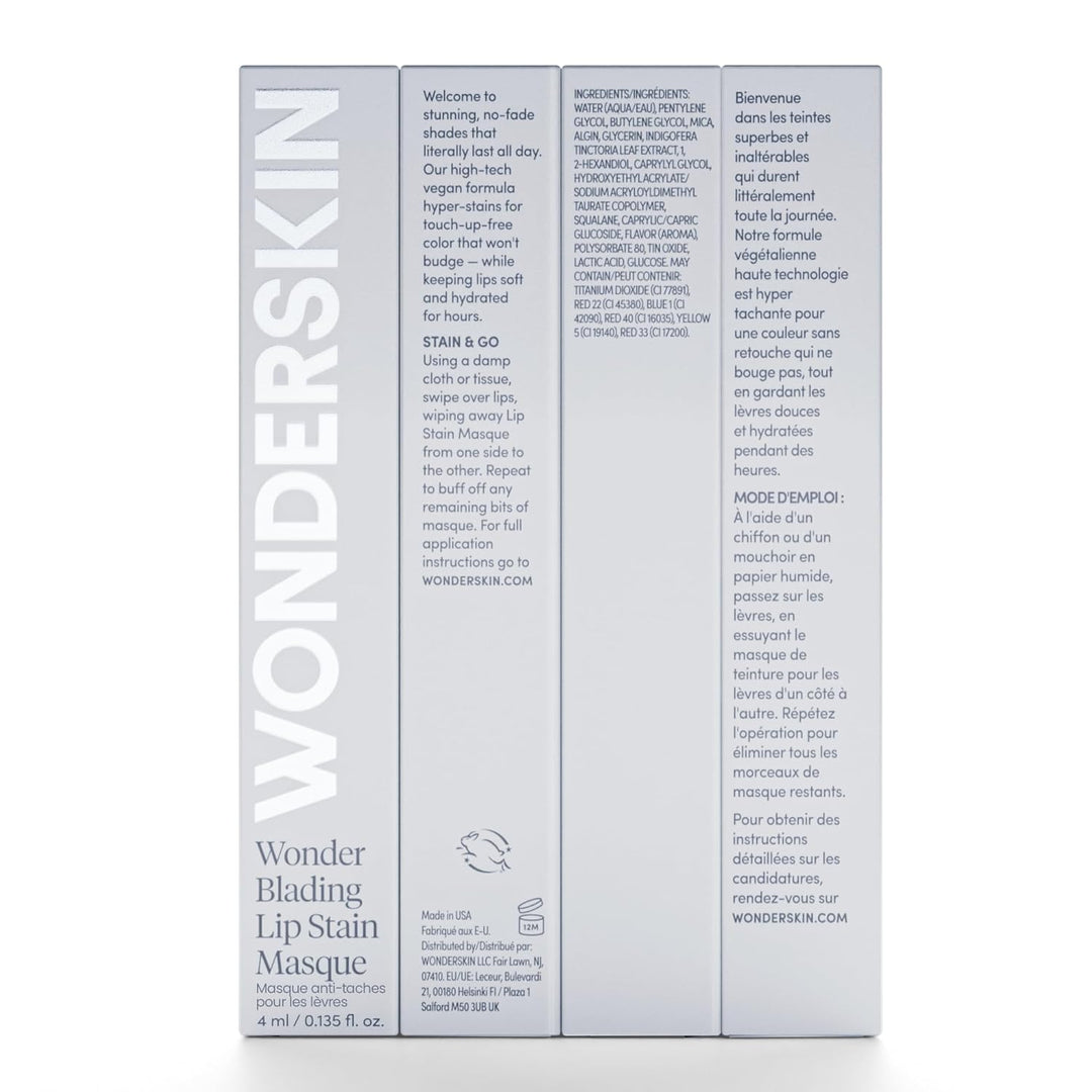 Wonderskin Wonder Blading Lip Stain Masque | Waterproof Pink Tint – Long-Lasting Matte Finish