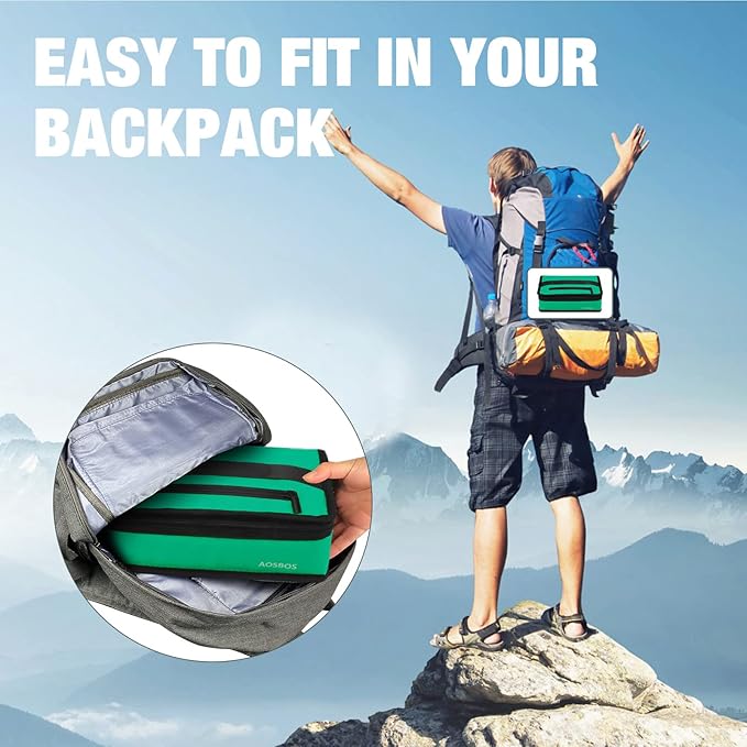 Aosbos Small Lunch Bag Insulated Lunch Box for Men Women Portable Mini Cooler Bags Compact Soft Lunch Tote Thermal Lunch Pail Lunchbox Reusable Meal Prep Container Cool Green