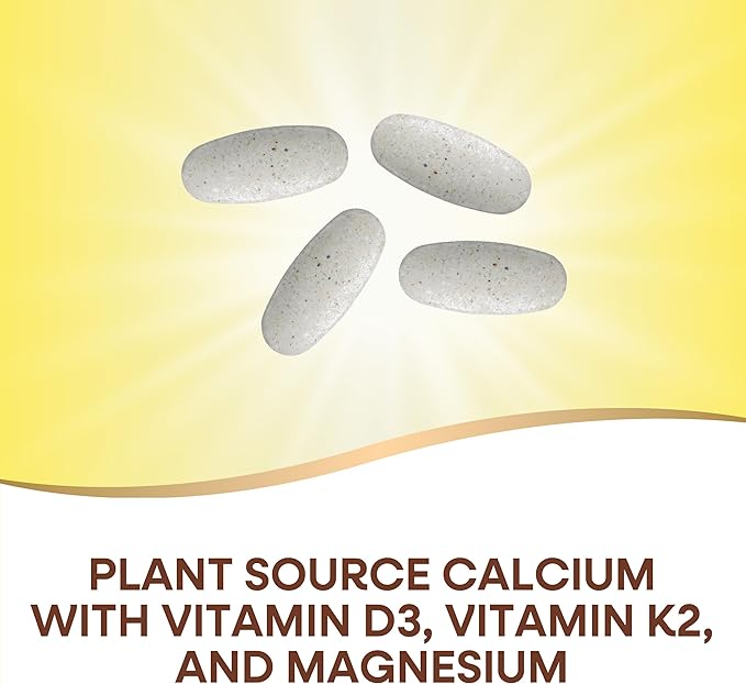 Nature's Way Alive! Calcium Max Absorption, Bone Support*, Plant Source Calcium, Vitamin D3 & K2, Magnesium, 120 Tablets (Packaging May Vary)