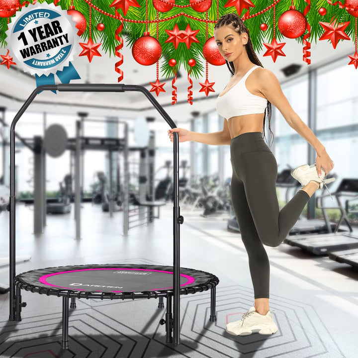 DARCHEN 450 lbs Mini Trampoline for Adults, Indoor Small Rebounder Exercise Trampoline for Workout Fitness for Quiet and Safely Cushioned Bounce, [40 Inch]