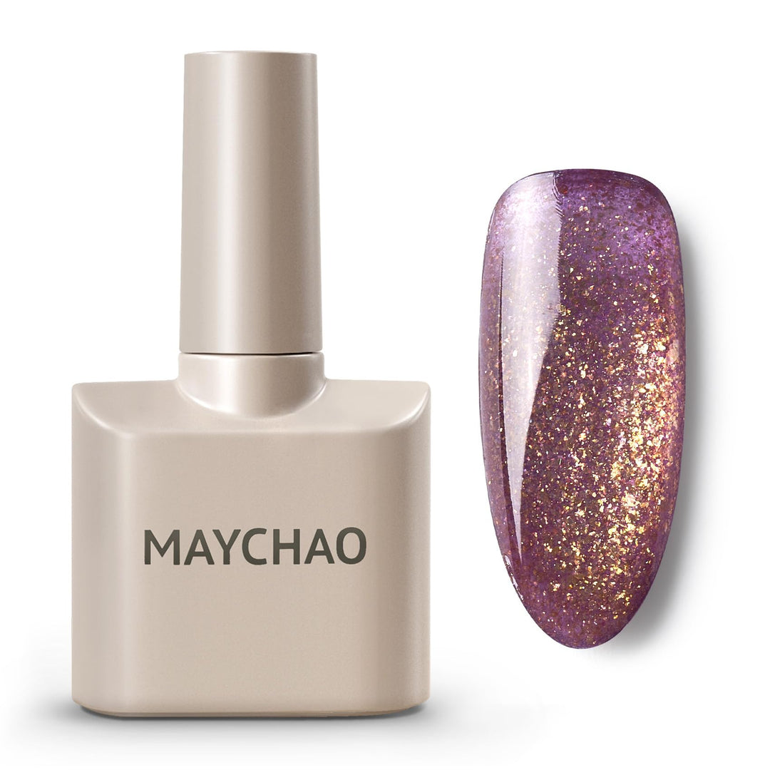 Maychao 15Ml Gel Nail Polish 1Pc Shimmer Glitter Purple Gel Polish Soak Off Uv Led Nail Polish Nail Art Starter Manicure Salon D