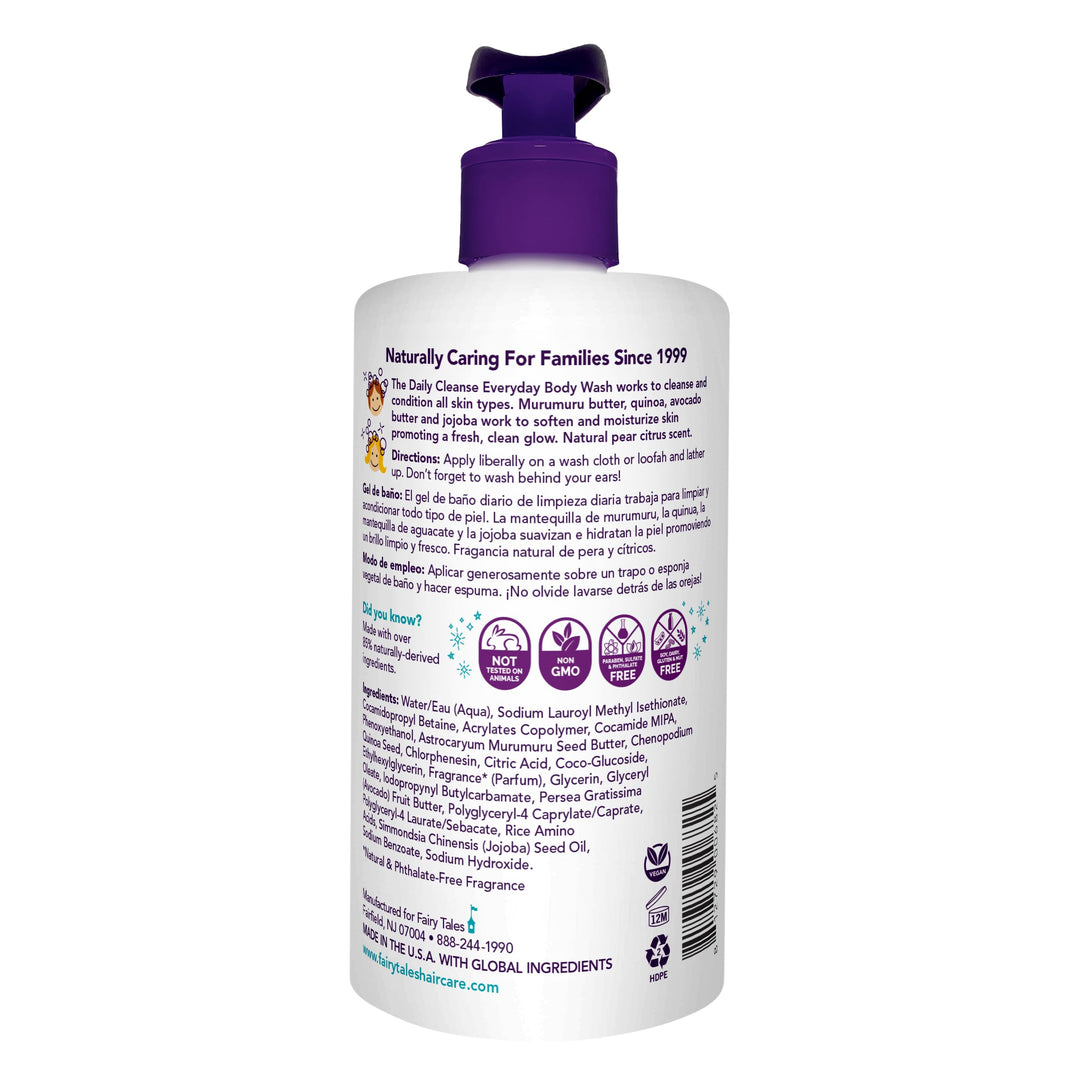 Fairy Tales Daily Cleanse Kids Body Wash, Everyday Body Wash for Kids and Toddler- Soap for Bath or Shower, No Harsh Chemicals or Toxins - 16oz