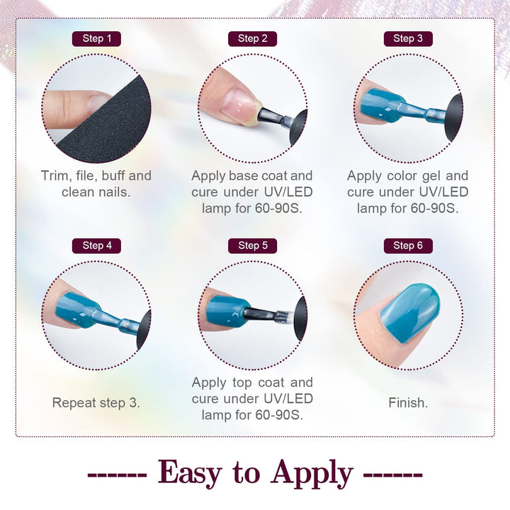 60 PCS Gel Nail Polish Kit | UV Light | 55 Beautiful Colors for Home & Salon