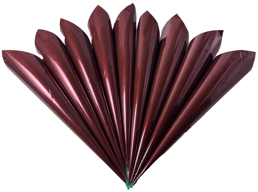 SaVvam Empty Pre-rolled henna cones, Handmade Rolled Mylar Cellophane Cones For Henna Paste, Temporary Tattoo, Jaqua Designs, Cake Icing, Cake Decoration (Pack of 6) - Large (6 EMPTY CONES)