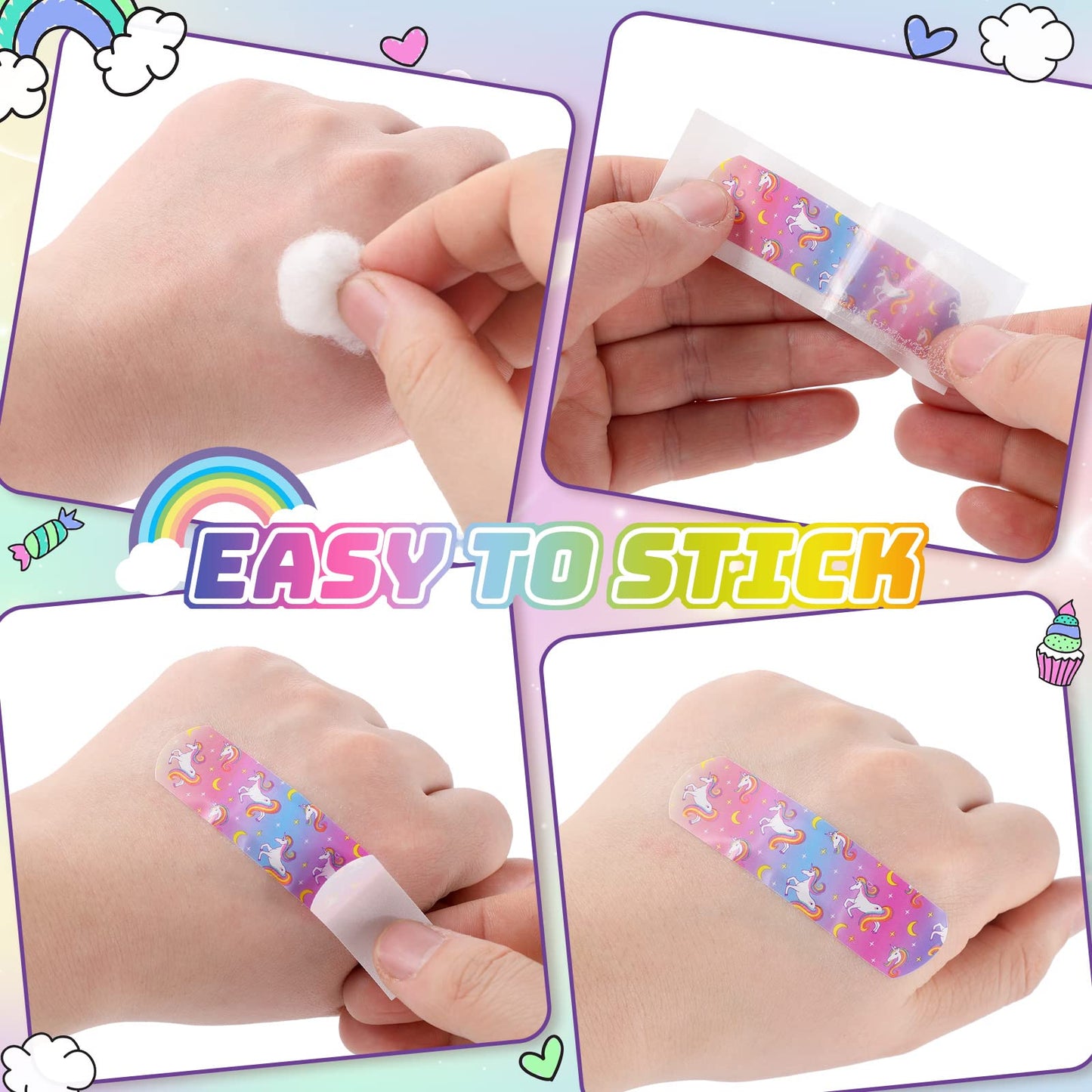 120 Pcs 20 Styles Kids Cartoon Bandages Bulk Flexible Adhesive Colorful Strips Waterproof Cute Bandages Comfortable Protection Care for Girls Boys Children Toddlers Cuts Scrapes Burns (Fresh Style)
