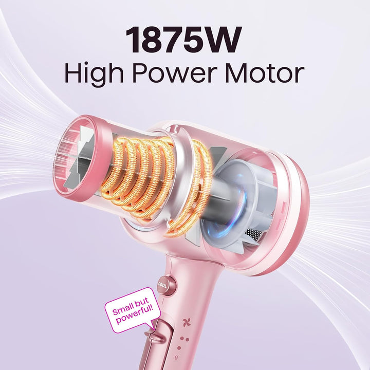 Wavytalk 1875W Ionic Hair Dryer | Diffuser & Comb for Curly Hair | Green