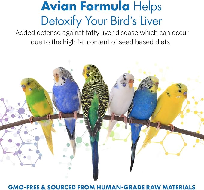 Avian Milk Thistle + Dandelion Root Dietary Supplement for Parrots, All-Natural Liver Formula (120 Servings)
