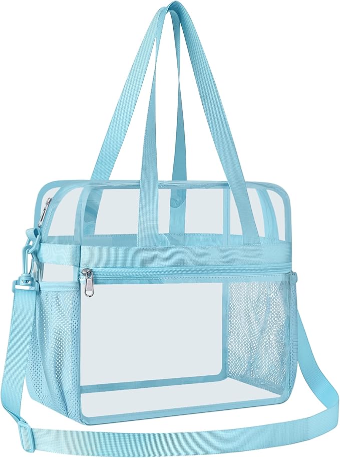 USPECLARE Clear Tote Stadium Approved, Security Travel & Gym Clear Bag for Work Sports Games Concerts