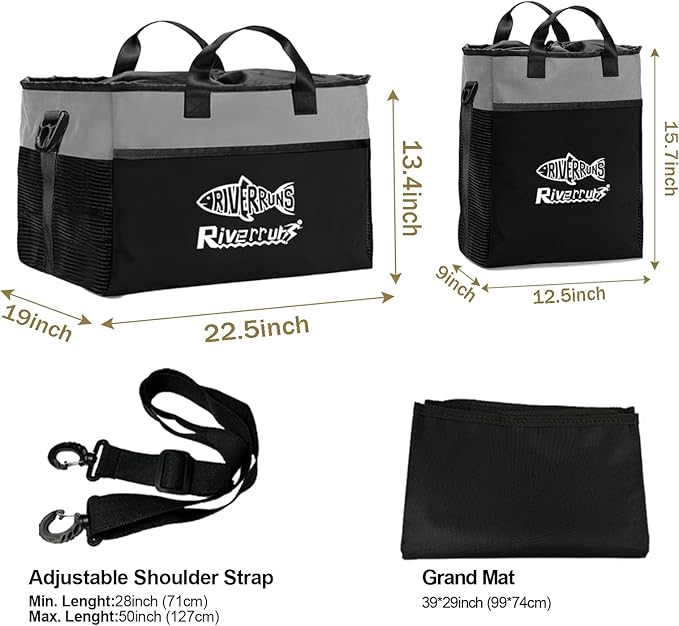 Riverruns Fishing Hunting Wader Bag with Vented Mesh, Waders Boots Bag, Fly Fishing Backpack for Fishing, Hiking, Camping