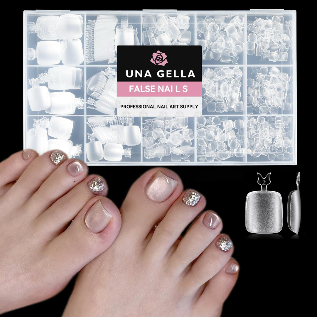 504Pcs Matte Soft Gel Toe Nail Tips | Full Cover for DIY Nail Extensions