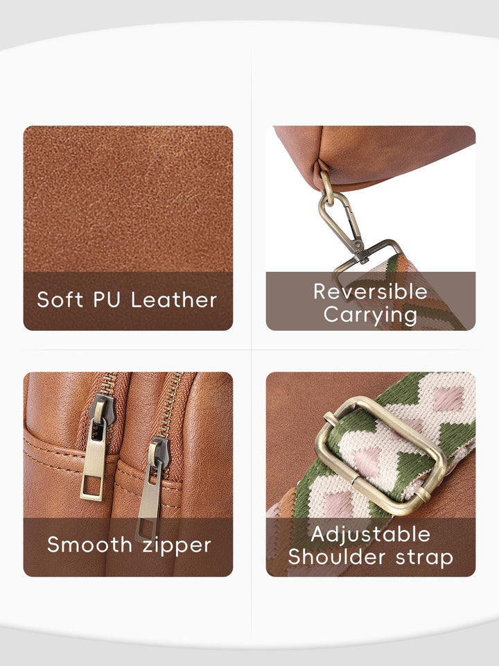 CLUCI Crossbody Bags for Women, Sling Bags for Women, Cross Body Bag for Woman, Leather Crossbody Bags for Women Sling Backpack Crossbody Bag Casual Daypack for Travel Brown