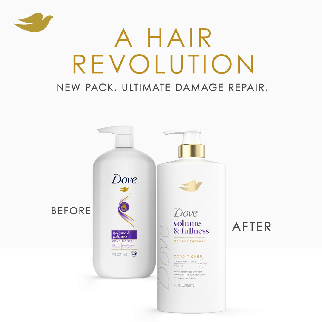 Dove Conditioner Volume & Fullness for Fine, Thin Hair with Liquid Bio-Protein Care Technology and Biotin 28 Fl oz