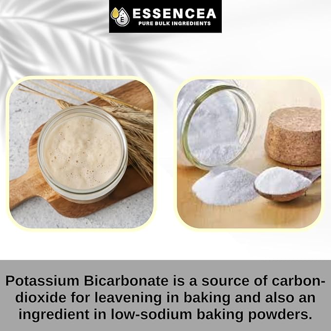 Potassium Bicarbonate 2lb by Essencea Pure Bulk Ingredients | Electrolyte and Leavening | Pure & Undiluted Potassium Supplement