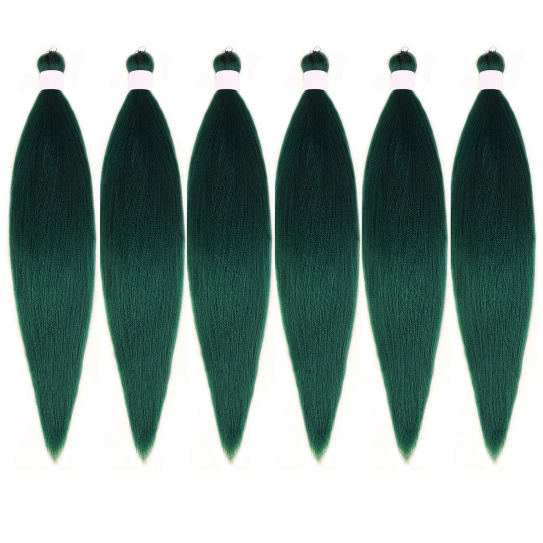 Emerald Green Braiding Hair Pre Stretched Box Braids Hair Extension for Braiding 6 Packs