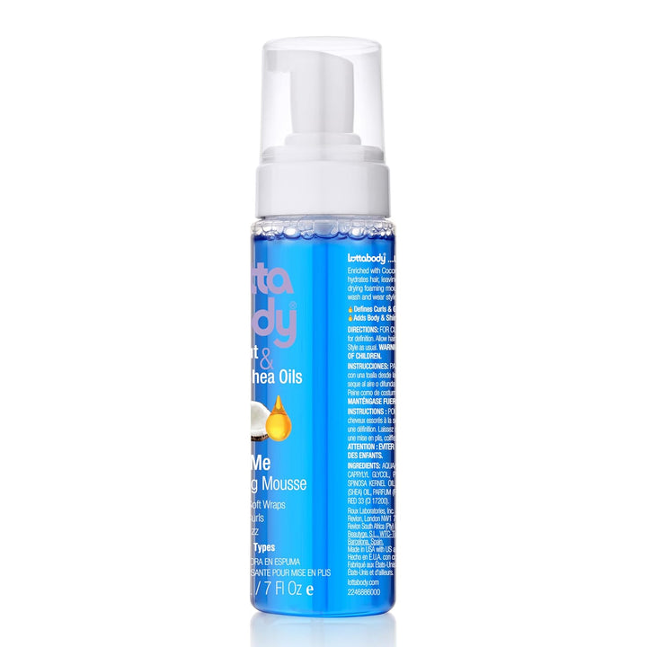 Lottabody Coconut Oil & Shea Curl Mousse | Anti-Frizz, Soft Wraps | 7 Fl Oz (2-Pack)