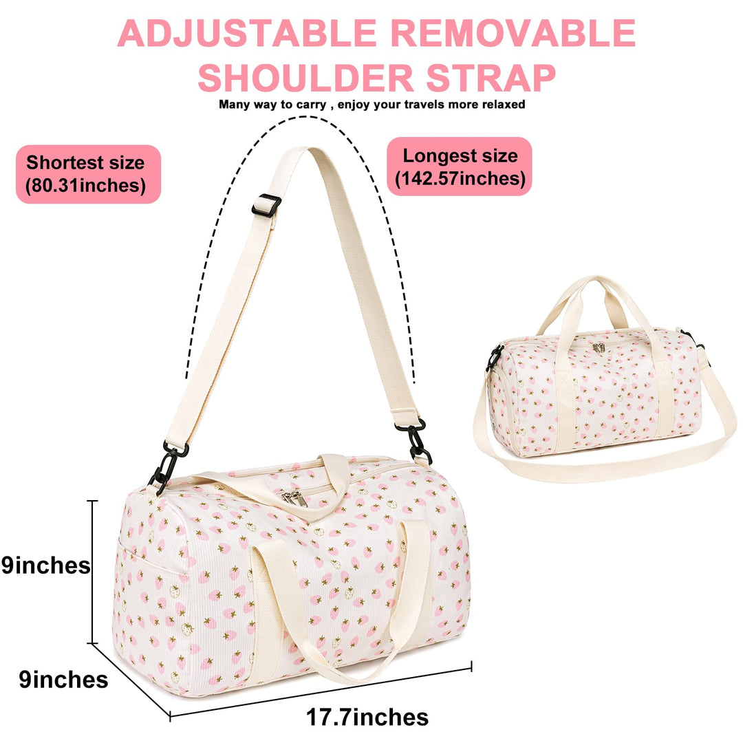 BLUBOON Duffle Bag Girls Kids Cute Gym Bag with Shoes Compartment & Wet Separation Waterproof Sports Overnight Travel Bag