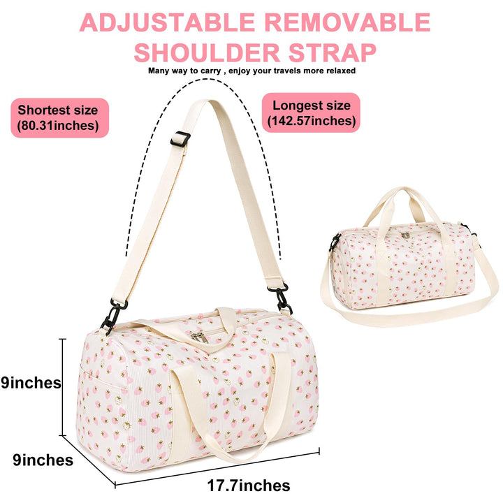 BLUBOON Duffle Bag Girls Kids Cute Gym Bag with Shoes Compartment & Wet Separation Waterproof Sports Overnight Travel Bag