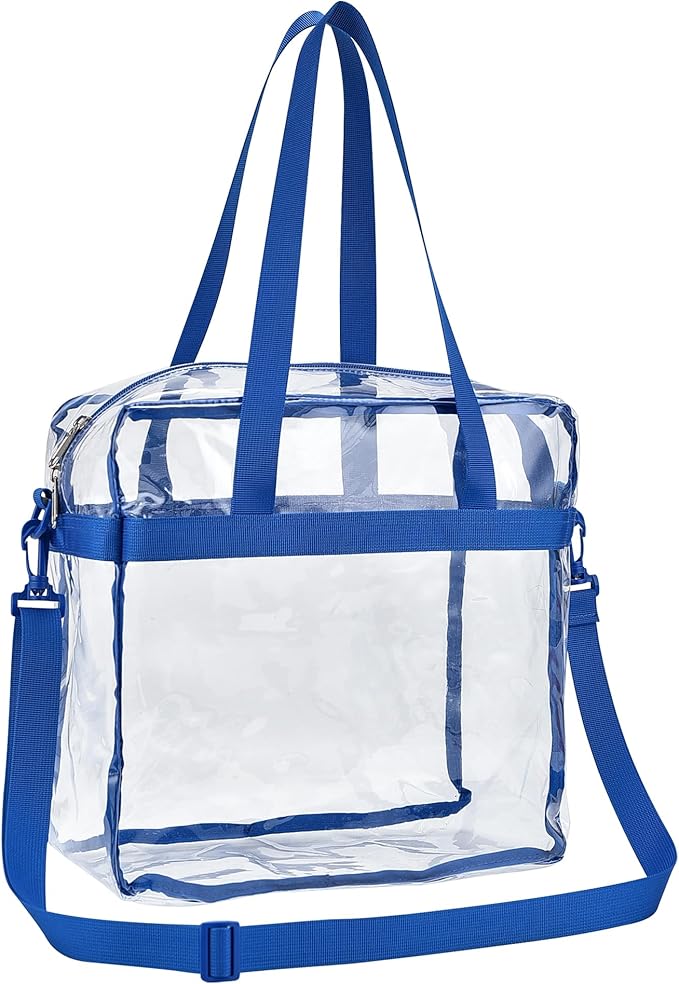 USPECLARE Clear Tote Stadium Approved, Security Travel & Gym Clear Bag for Work Sports Games Concerts