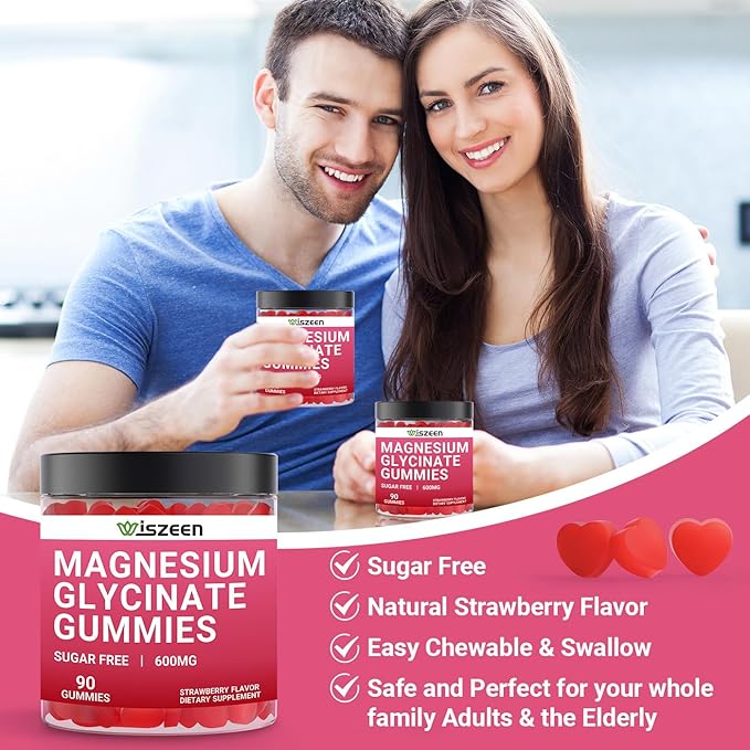 2 Pack Magnesium Glycinate Gummies, Sugar Free Magnesium Potassium Gummy with Threonate, Magnesium Glycinate 400mg for Adults