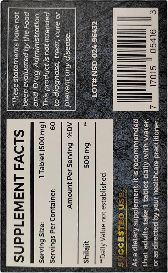 30,000 MG Shilajit Tablets, 100% Shilajit Pure Tablets 180 Counts - Shilajit Himalayan Organic Rich in Fulvic Acid & 85+ Trace Minerals, Shilajit Resin Supplement for Energy & Immune System