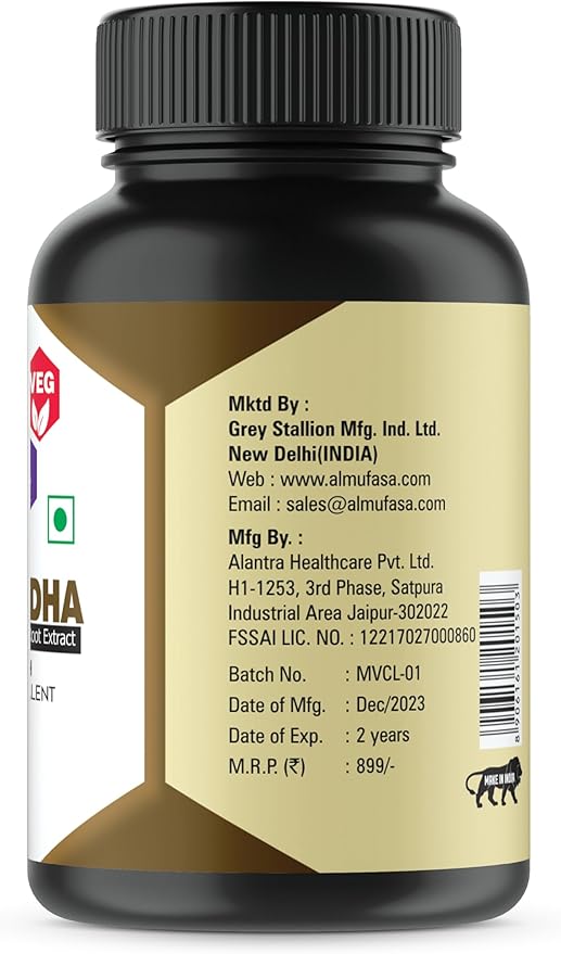 Ashwagandha Supplements 500 mg - Ashwagandha Capsules Pure Organic Ashwagandha Powder Root Extract - Ashwagandha Extra Strenth Stress Relief, Mood Enhancer - 120 Days Supply