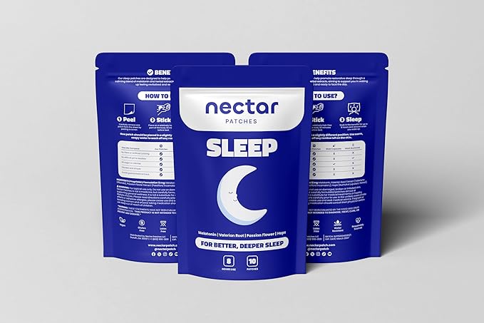 10x Sleep Patches with 6mg Melatonin, Valerian Root, Passion Flower & Hops | Extra Strength Formula for Deep, Restful Sleep | Easy-to-Apply, Long-Lasting & Comfortable