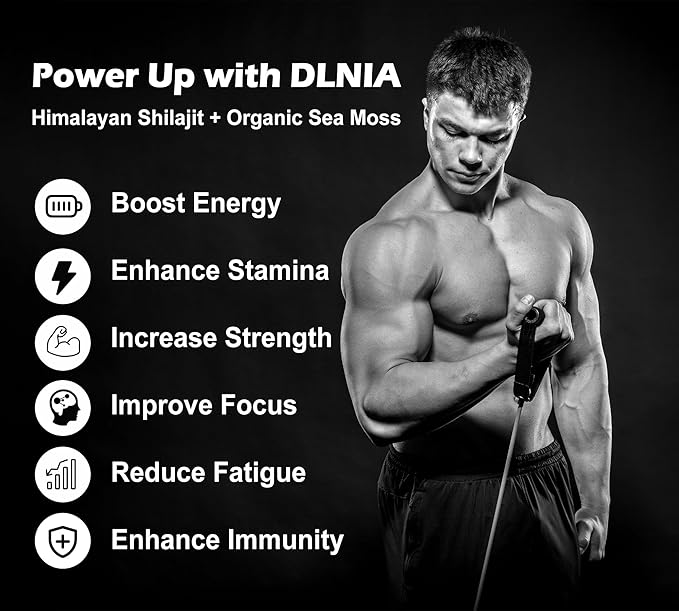 Shilajit 9000mg, Sea Moss 17500mg, Ginger & Black Seed Oil 4000mg, Ashwagandha 5000mg, Rhodiola Rosea, 1000mg Panax Ginseng 1500mg, All in 1 Supplement - Sea Moss & Shilajit Vitality Bundle