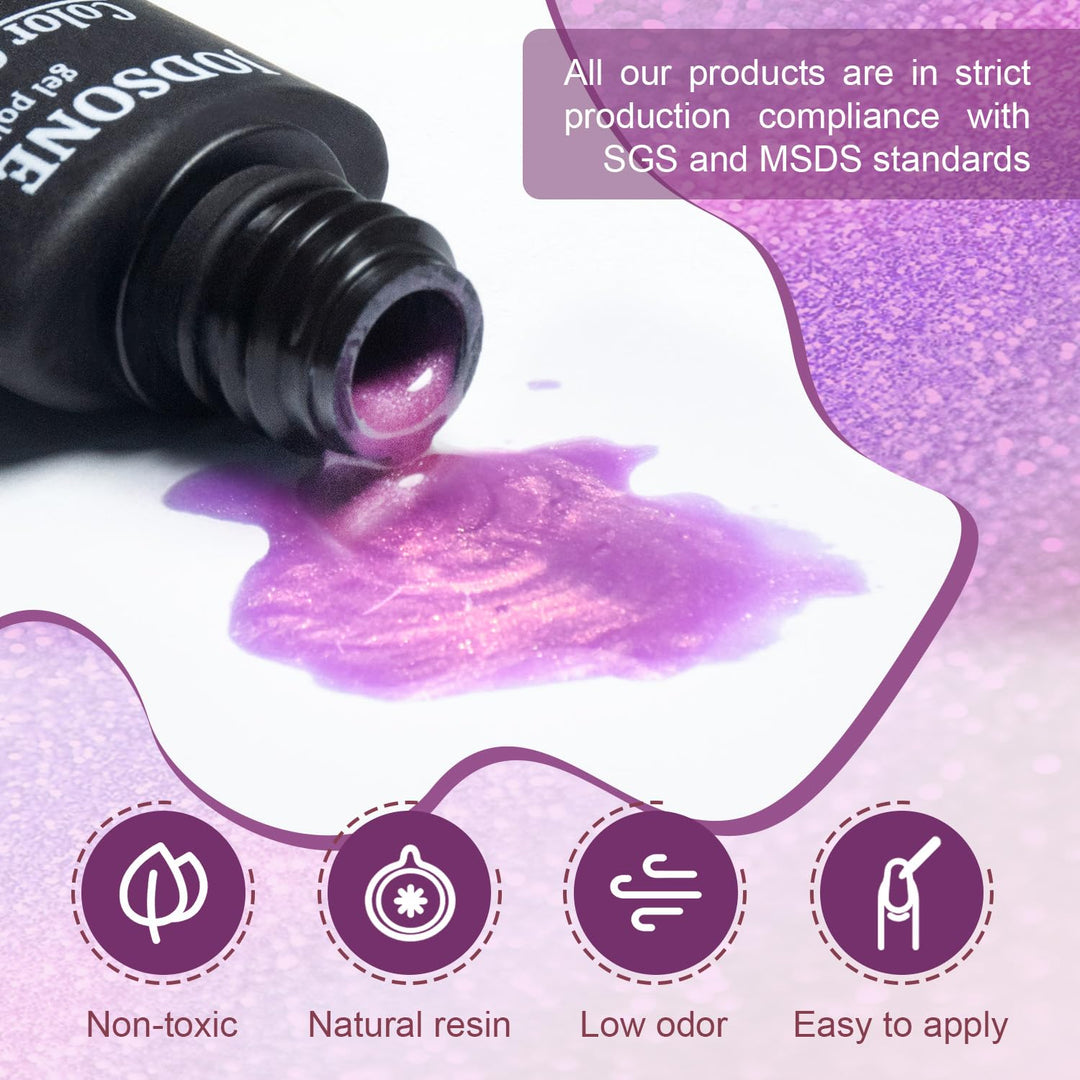 60 PCS Gel Nail Polish Kit | UV Light | 55 Beautiful Colors for Home & Salon