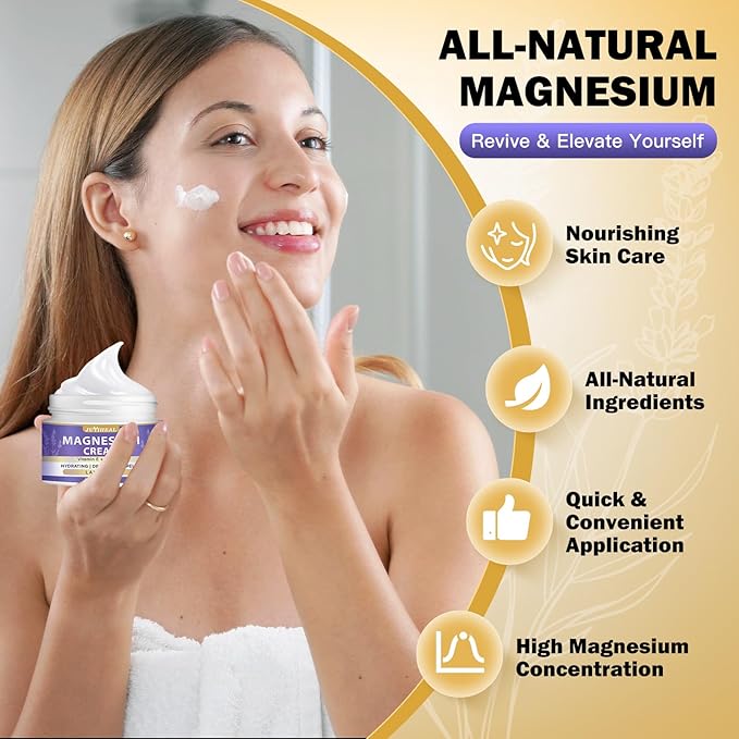 Magnesium Cream – Topical Magnesium Lotion with Lavender, Hemp Seed Oil, Vitamin E & Shea Butter – Relaxation Formula – Safe for Kids & Adults – 4 oz