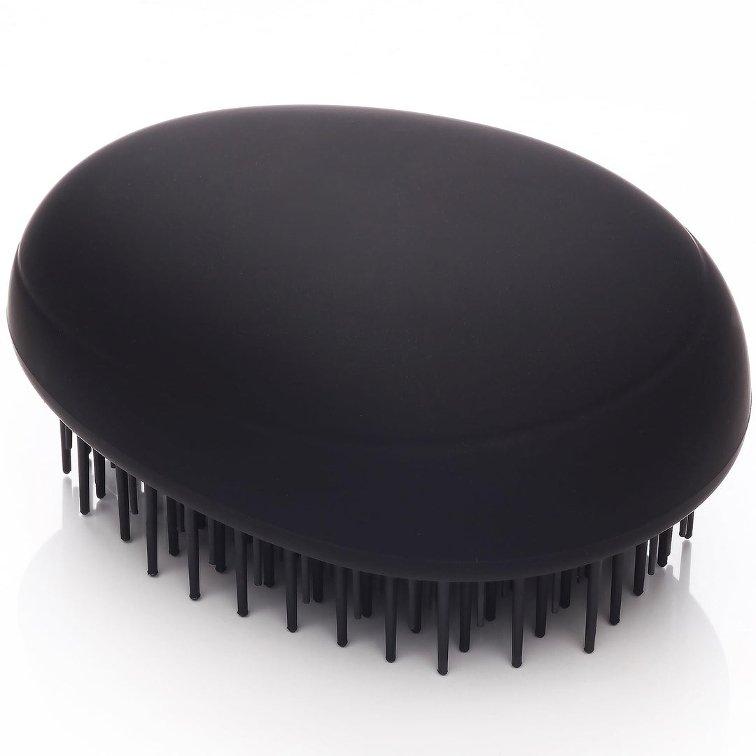 Kent PMB Black Pebble Scalp Massager Shampoo Brush, Shower and Travel Size Detangling Brush - Scalp Scrubber for Dandruff and Kids Hair Detangler - Hairbrush for Tangles