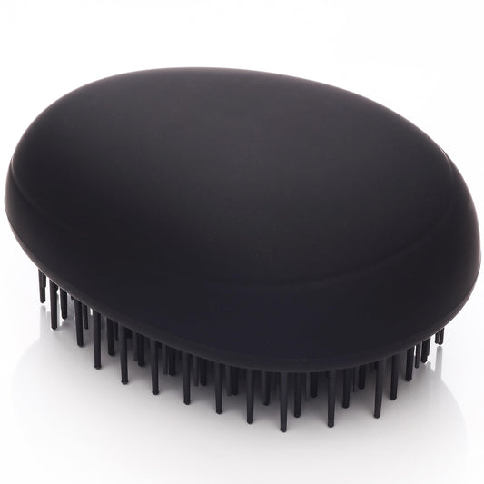 Kent PMB Black Pebble Scalp Massager Shampoo Brush, Shower and Travel Size Detangling Brush - Scalp Scrubber for Dandruff and Kids Hair Detangler - Hairbrush for Tangles