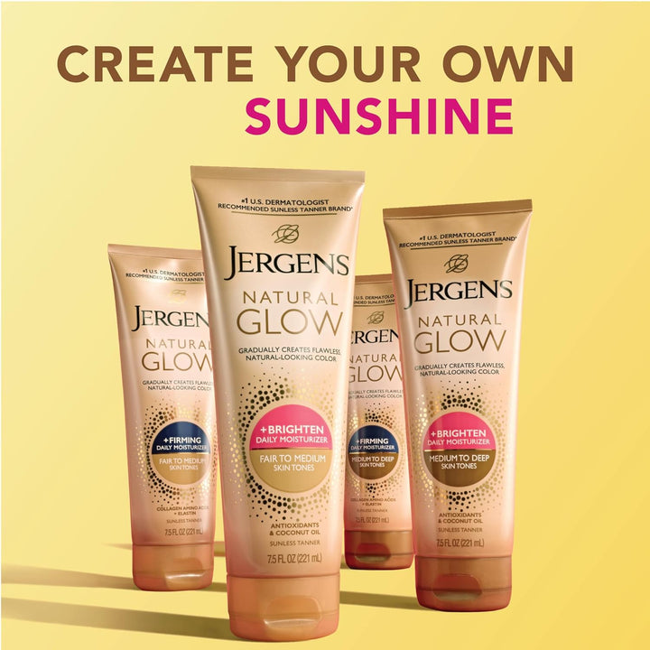 Jergens Natural Glow Firming Self Tanner Lotion | Fair to Medium Skin | 7.5 Fl Oz