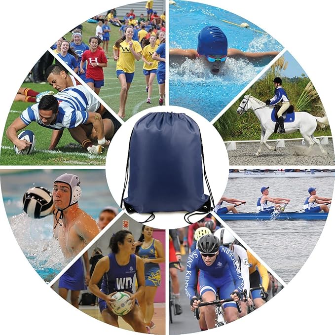 BeeGreen Drawstring Backpack Bags 20,30,50 Packs Reflective String Bags for Gym Sport Trip Cinch Sack DIY for Women Men